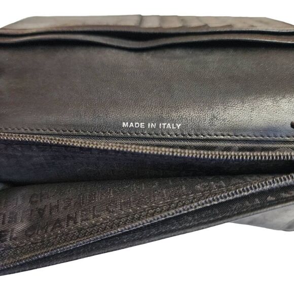 CHANEL black leather long bifold wallet on chain - Picture 7 of 8